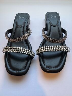 Rhinestone Double Strap Sandals
